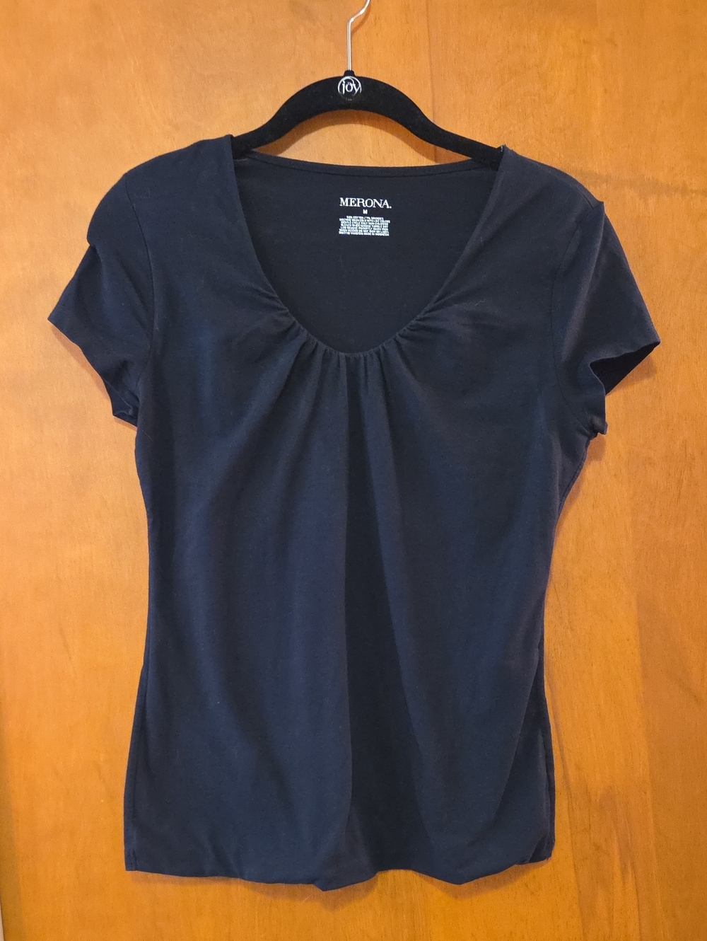 Merona Black Scoop Neck Short Sleeve Tee M